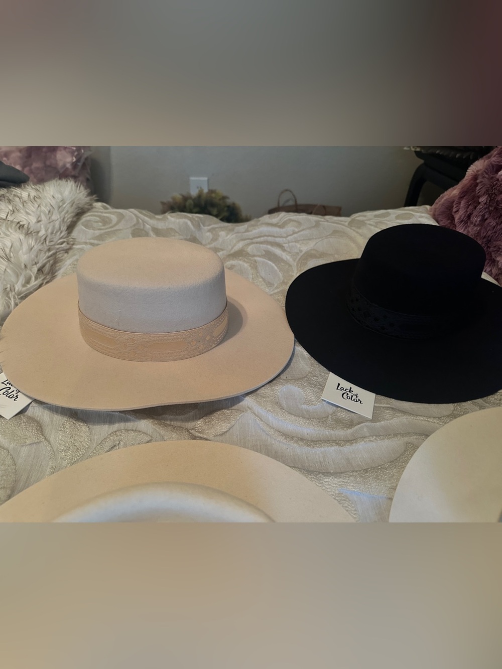 2 Lot/Bundle Lack of Color Hats - The Sierra in Black & Beige, both sz S/55cm - Picture 5 of 13